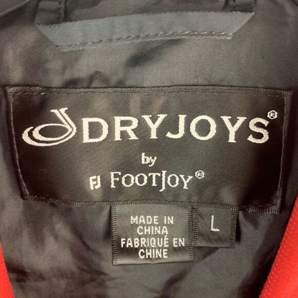 FootJoy Dryjoys Short Sleeve Golf Jacket Mens Large Black Red Pullover Lined 1/4 - Picture 7 of 9